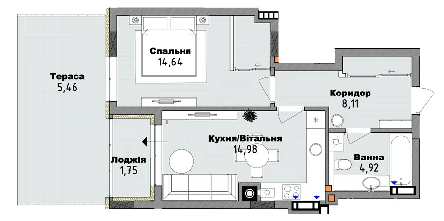 Клубний будинок San Marco — 49.9 м²