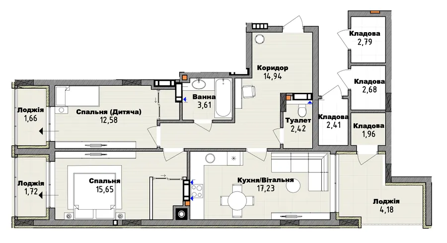 Клубний будинок San Marco — 76 м²