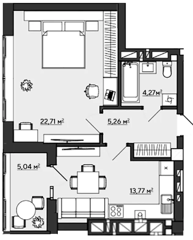 ЖК Галицький — 51 м²
