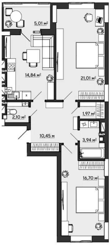 ЖК Галицький — 76 м²