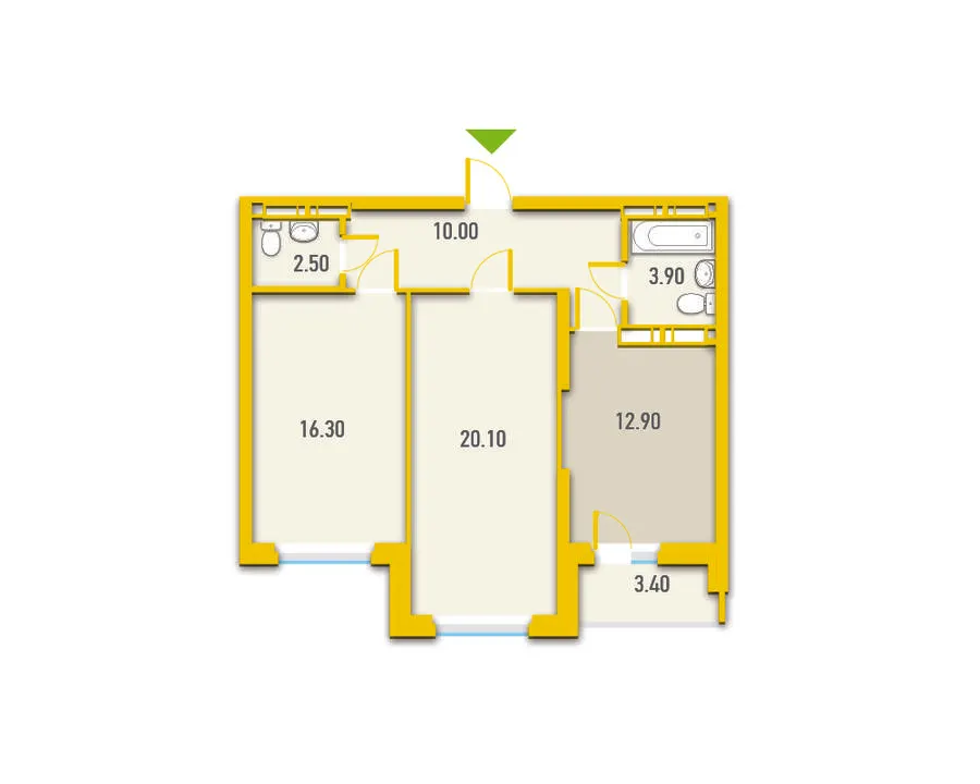 ЖК Кирилівський Гай — 66.8 м²