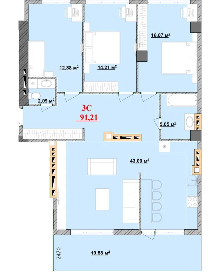 ЖК Provance Home — 91.2 м²
