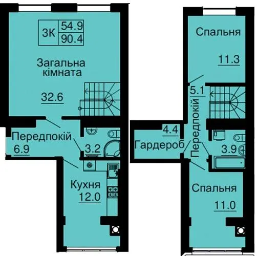 ЖК София Резиденс — 90.4 м²