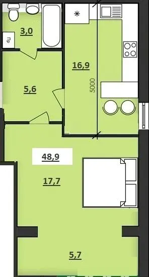 ЖК М'ята Авеню — 48.9 м²