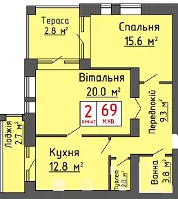 ЖК Калина — 69 м²