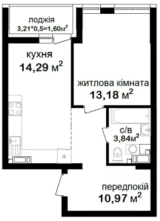 ЖК Феофанія City — 43.9 м²