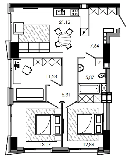 ЖК MARSHALL — 78.7 м²