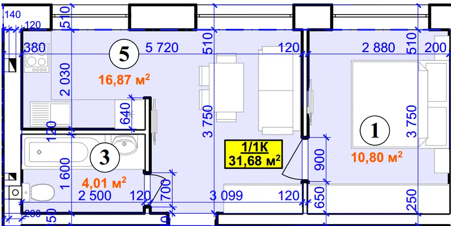ЖК Smart House — 31.7 м²