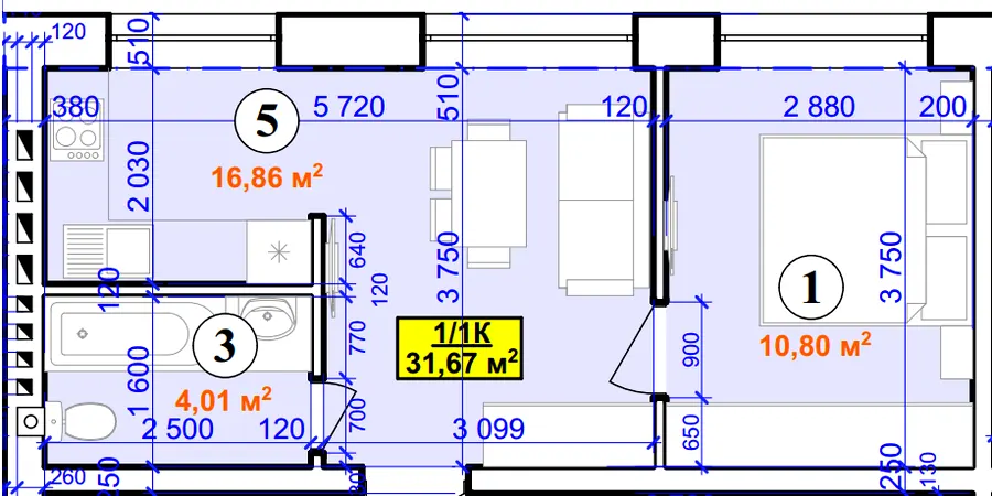 ЖК Smart House — 31.7 м²