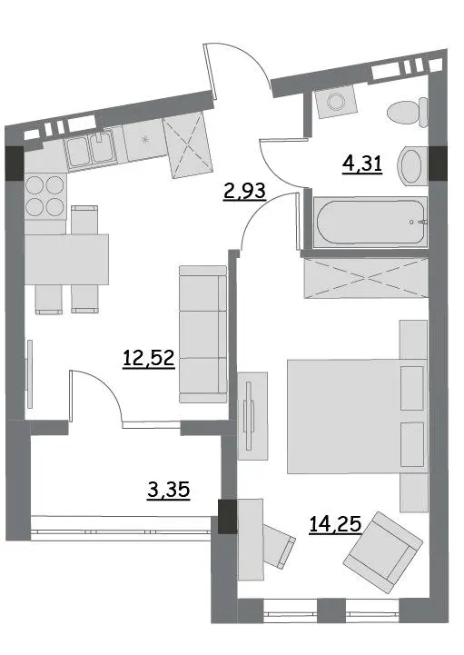 ЖК Lantana — 37.4 м²