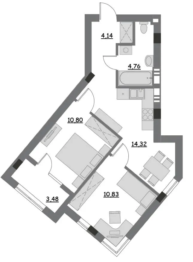 ЖК Lantana — 48.3 м²