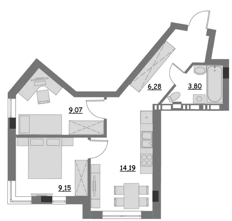 ЖК Lantana — 42.5 м²