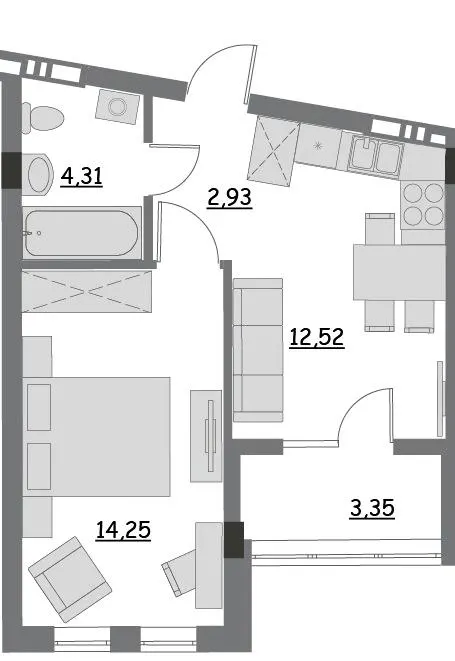 ЖК Lantana — 37.4 м²