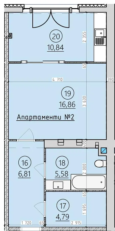 ЖК Арден Курортний — 48.2 м²