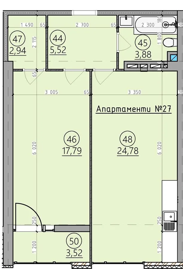 2-комнатная квартира, 57 м², вул. Курортна, 34а, Сатанов — фото 1