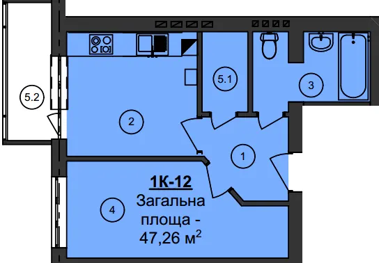 ЖК Мій Дім — 47.3 м²