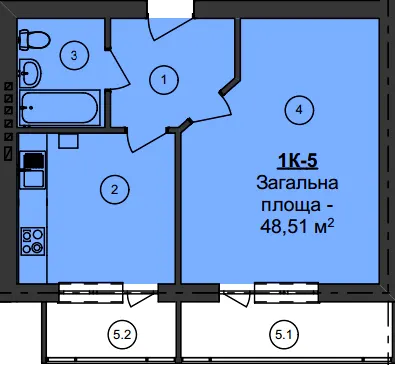ЖК Мій Дім — 48.5 м²