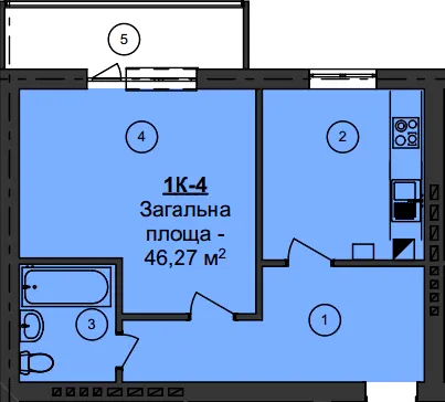 ЖК Мій Дім — 46.3 м²