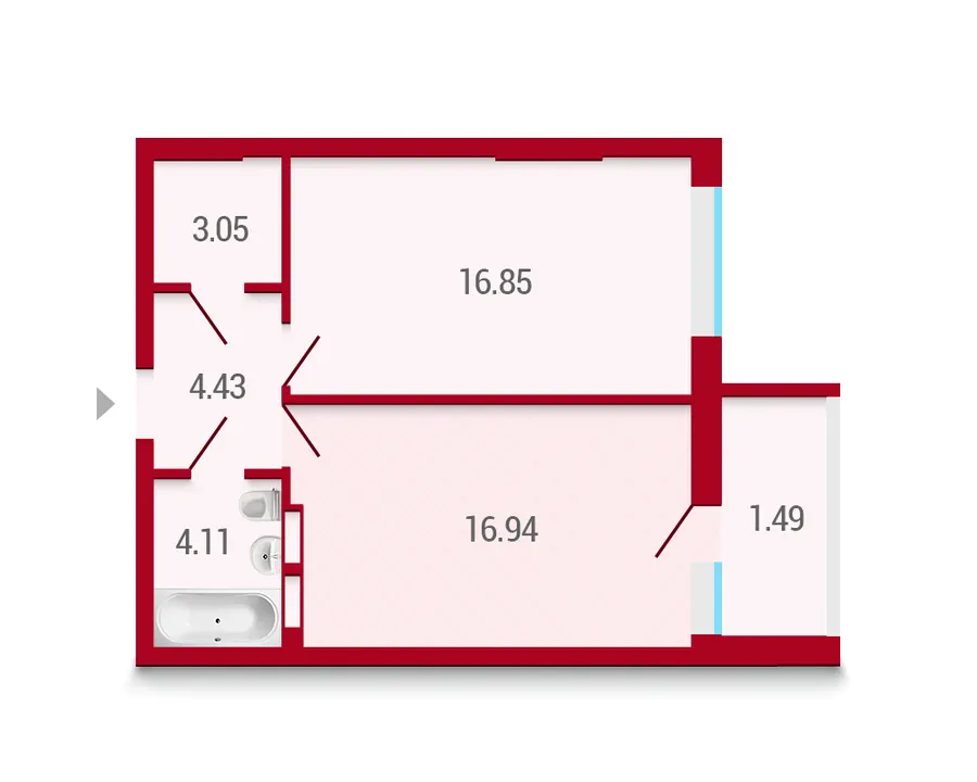 ЖК Покрова — 46.9 м²