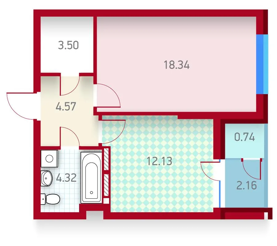 ЖК Покрова — 45.8 м²
