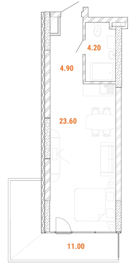 Прибутковий будинок S1 Obolon — 36 м²