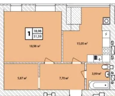 ЖК Прага Gold — 51.6 м²
