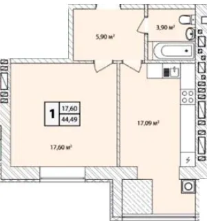 ЖК Прага Gold — 44.5 м²