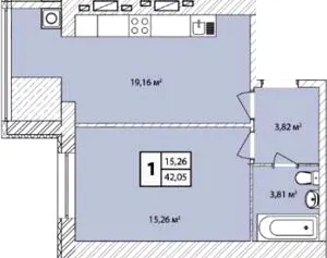 ЖК Прага Gold — 42.1 м²