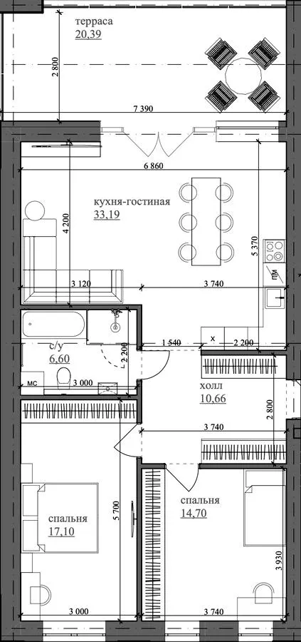 ЖК Apartment like House — 102.6 м²