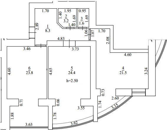 вул. Леваневського, 74 — 82.8 м²