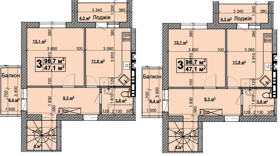 ЖК Вілар — 96.7 м²