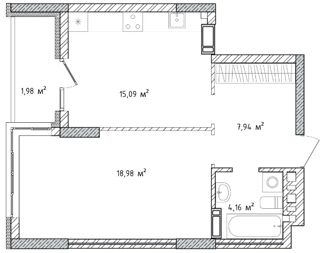 1-кімнатна квартира, 48 м², вул. В’ячеслава Чорновола, Бровари — фото 1