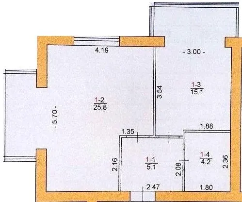 вул. Коцюбинського, 36 — 50.2 м²