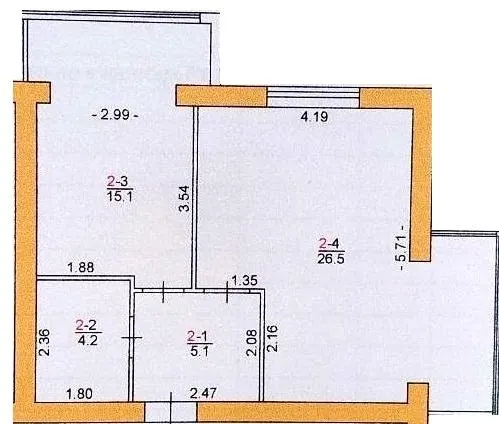 вул. Коцюбинського, 36 — 50.9 м²
