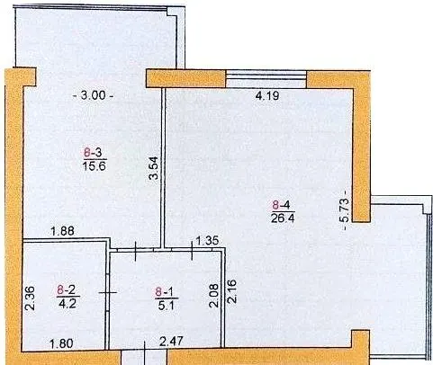 вул. Коцюбинського, 36 — 51.3 м²