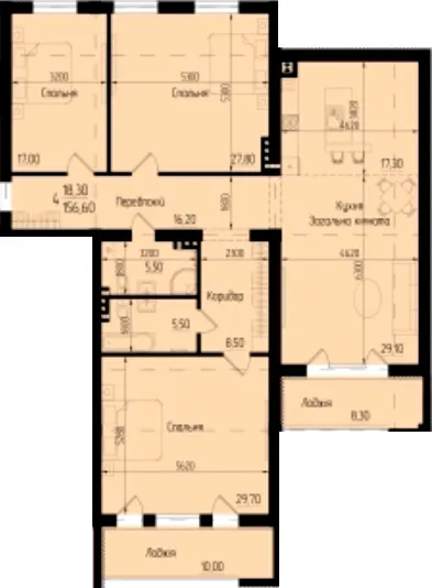 ЖК Портофіно — 156.6 м²