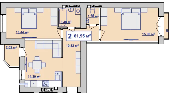 вул. Пасічна, 52 — 62 м²