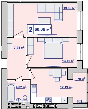 вул. Пасічна, 52 — 60.1 м²