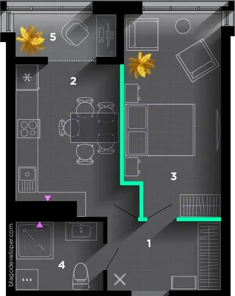 ЖК SKYGARDEN — 41 м²
