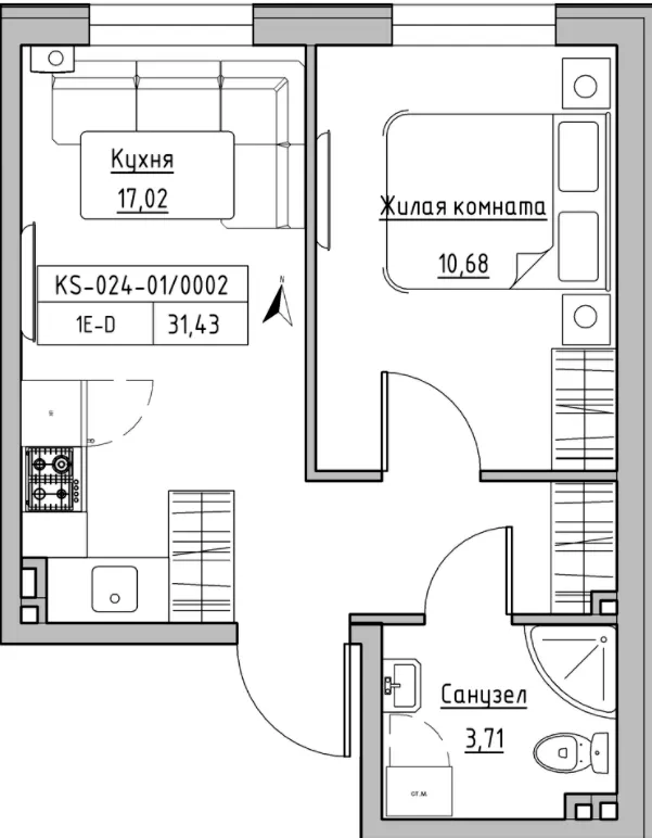 Житлове містечко KEKS — 31.4 м²