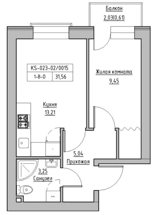 Житлове містечко KEKS — 31.6 м²