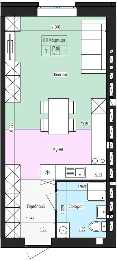ЖК SkyCity — 34.7 м²