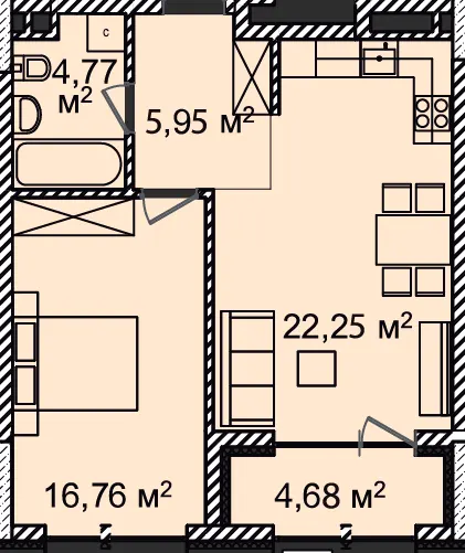 ЖК Montreal House — 54.2 м²
