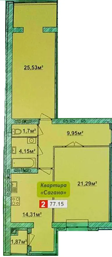ЖК ForRest — 77.2 м²