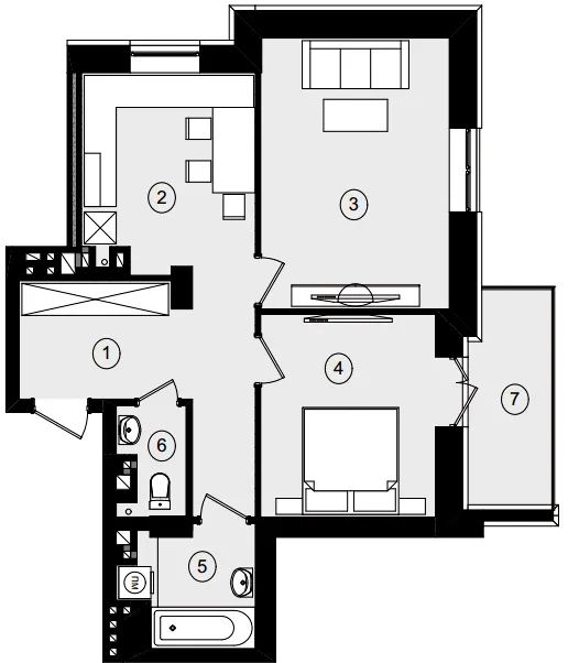 ЖК Рубін Апартамент — 63.8 м²