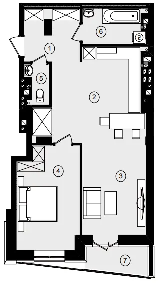 ЖК Рубін Апартамент — 72.1 м²