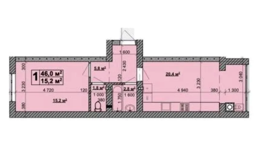ЖК Нова Конча-Заспа — 46 м²