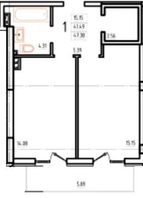 ЖК Гімназист — 47.5 м²