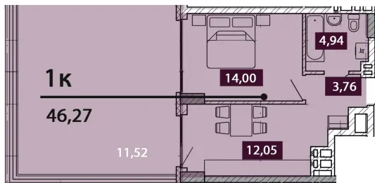 NOVO «RESIDENCE» — 46.3 м²