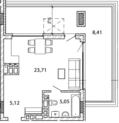 NOVO «RESIDENCE» — 42.3 м²